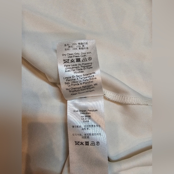 DKNY Cream Lace Lined Shift Sleeveless Dress Back Zip Size 6 - Picture 3 of 13